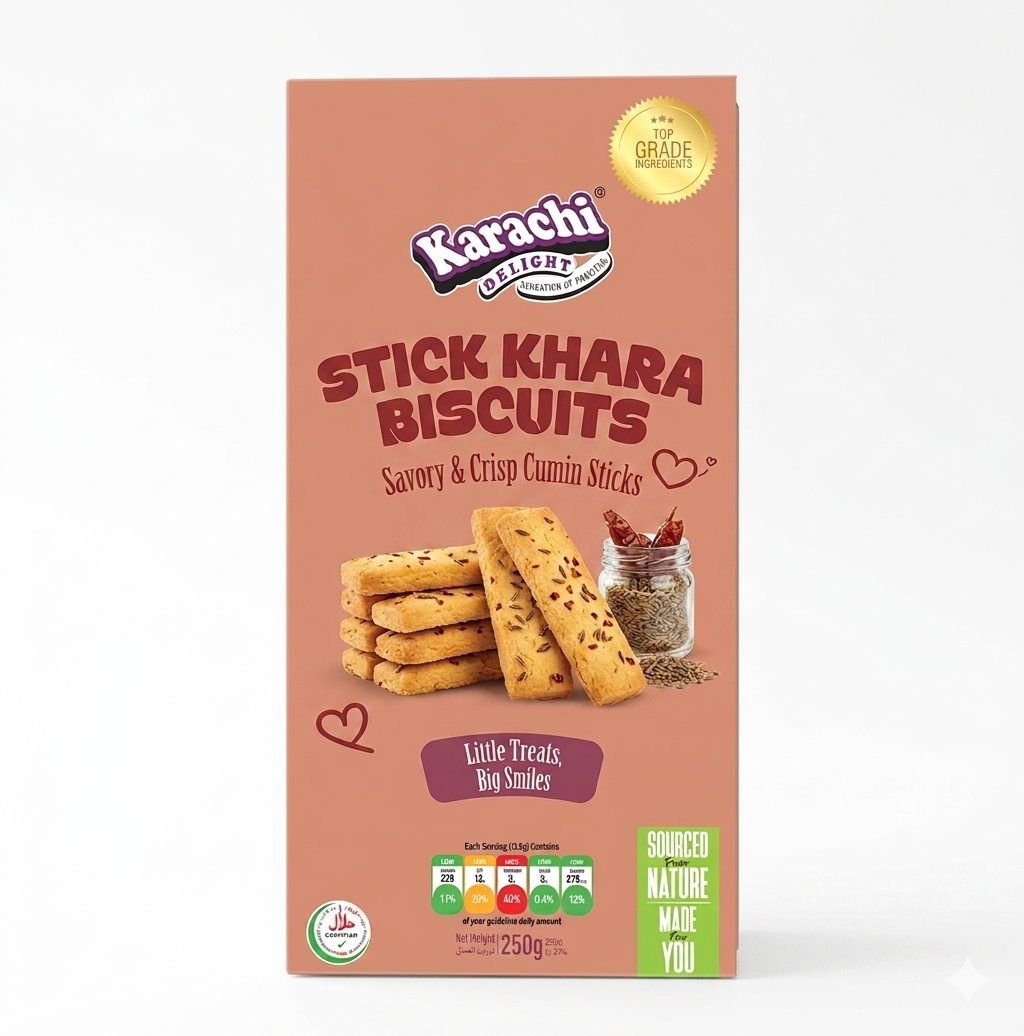 Karachi Delight Stick Khara Biscuits 250G 20 Units per case