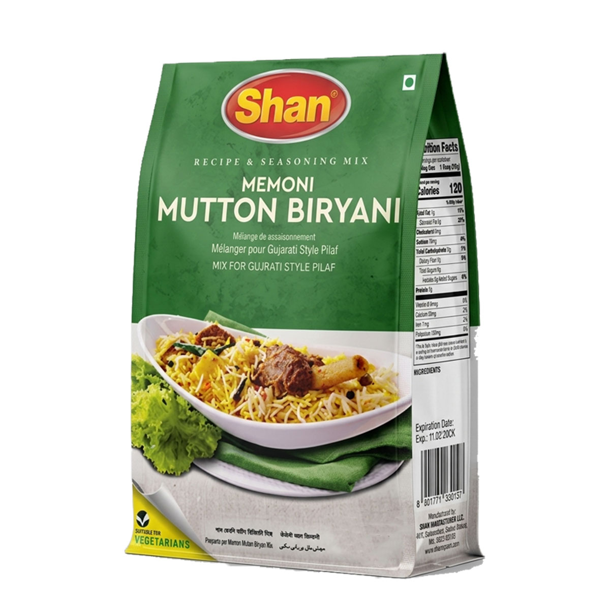 SHAN MEMONI MUTTON BIRYANI MASALA 1KG X10 (USA)